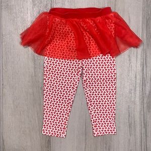 12m heart print tutu tulle leggings